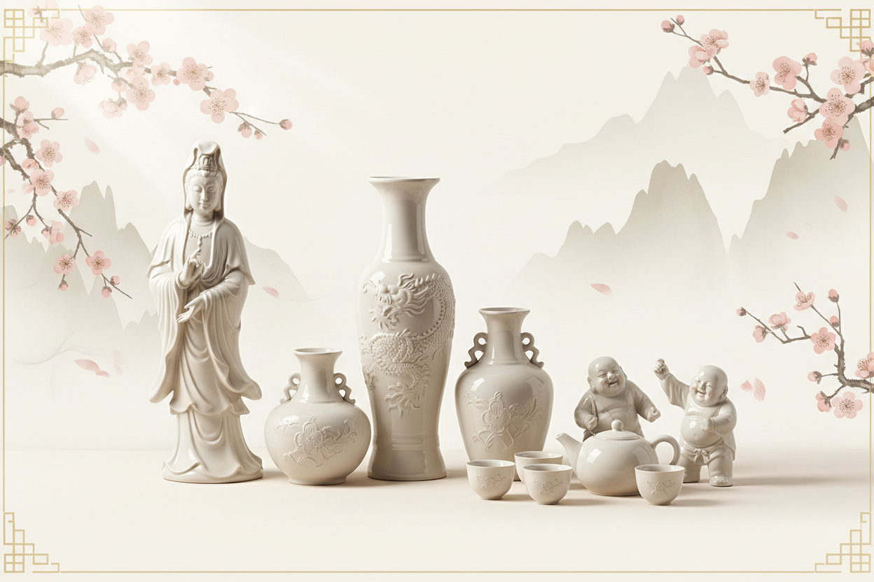 Dehua Blanc de Chine Porcelain Vase - Authentic Handcrafted Ceramic Art